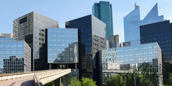 Modern buildings in the business district of La Defense to the west of Paris, France. Modern buildings in the business district of La Defense to the west of Paris, France.